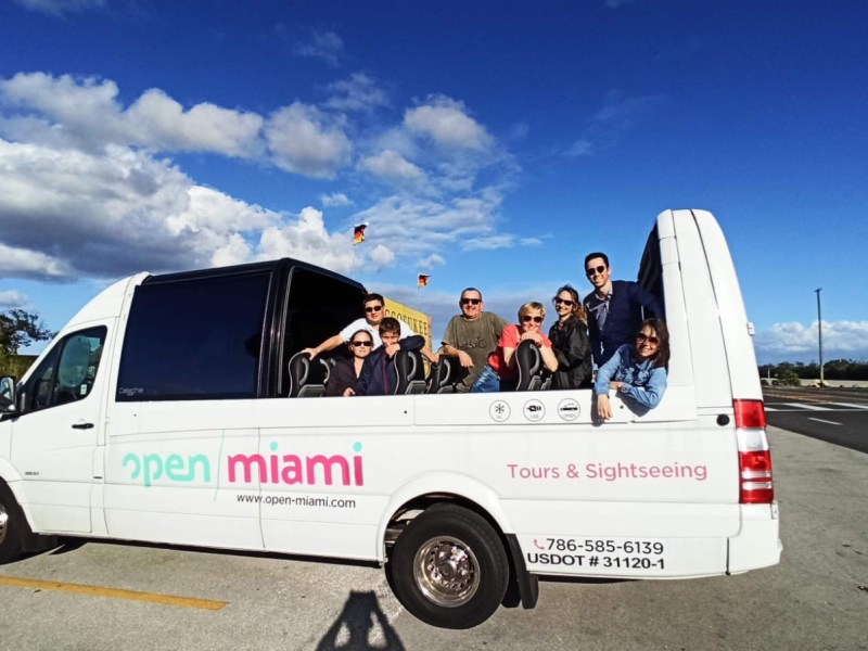 a van parked on the side of a road