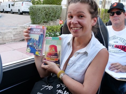 a person sitting posing for the camera