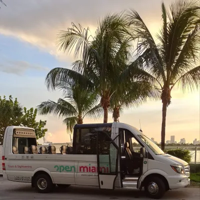 a truck is parked on the side of a road