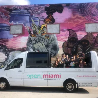 a truck is parked on the side of a road