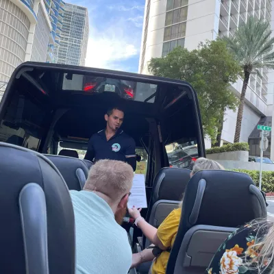 a man sitting in a car