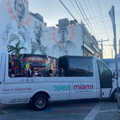 a truck is parked on the side of a road